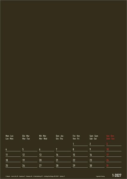 Produktbild: Kreativkalender A4 - 2 in 1 2027