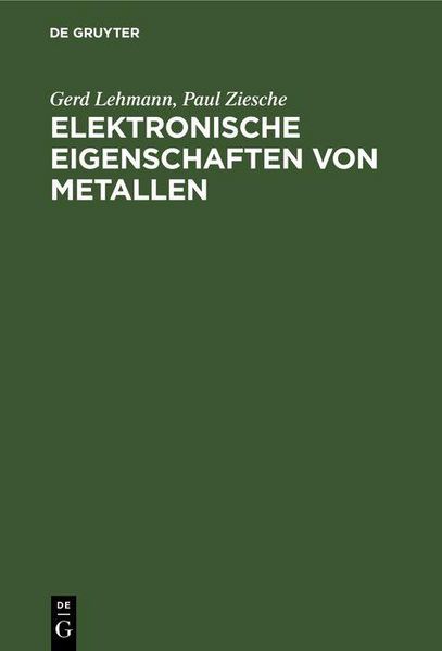 Produktbild: Elektronische Eigenschaften von Metallen