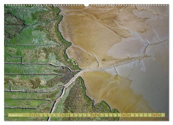 Produktbild: neunziggrad I photoart: das wattenmeer von oben (hochwertiger Premium Wandkalender 2026 DIN A2 quer), Kunstdruck in Hochglanz