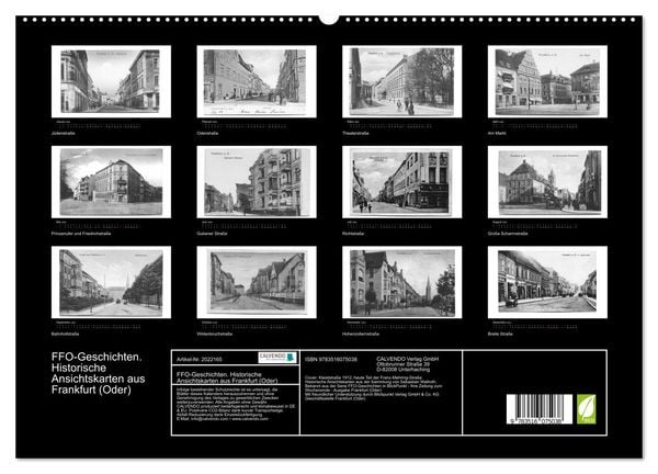 Produktbild: FFO-Geschichten. Historische Ansichtskarten aus Frankfurt (Oder) (hochwertiger Premium Wandkalender 2026 DIN A2 quer), Kunstdruck in Hochglanz