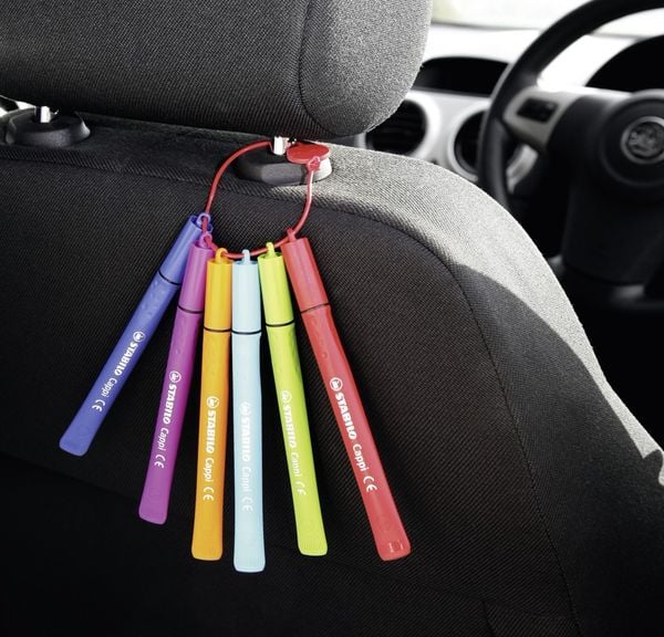Filzstift mit Kappenring - STABILO Cappi - 12er Pack - mit 12 verschiedenen Farben