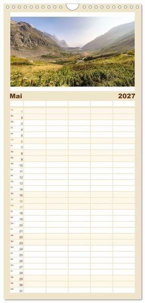 Produktbild: Familienplaner 2027 - TMB - Mont Blanc mit 5 Spalten (Wandkalender, 21 x 45 cm) CALVENDO