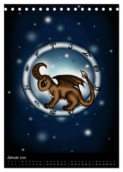 Produktbild: Drachen-Sternzeichen (Tischkalender 2026 DIN A5 hoch), CALVENDO Monatskalender