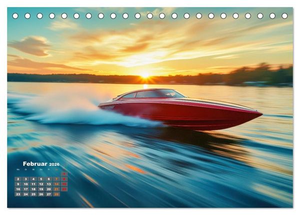 Produktbild: Speedboote (Tischkalender 2026 DIN A5 quer), CALVENDO Monatskalender