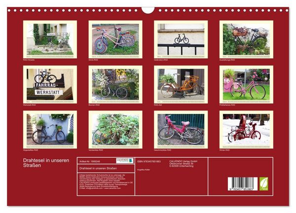 Produktbild: Drahtesel in unseren Stra&szlig;en (Wandkalender 2026 DIN A3 quer), CALVENDO Monatskalender
