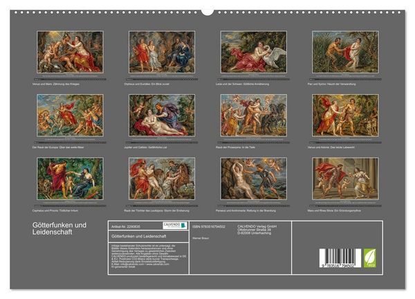 Produktbild: G&ouml;tterfunken und Leidenschaft (hochwertiger Premium Wandkalender 2027 DIN A2 quer), Kunstdruck in Hochglanz