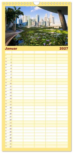 Produktbild: Familienplaner 2027 - Singapur: Zwischen Wolkenkratzern und Superb&auml;umen mit 5 Spalten (Wandkalender, 21 x 45 cm) CALVENDO