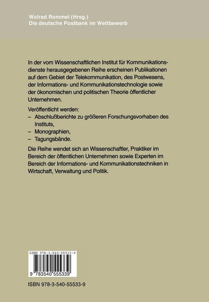 Produktbild: Die deutsche Postbank im Wettbewerb