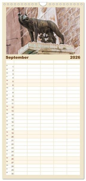 Produktbild: Familienplaner 2026 - Rom-Italien mit 5 Spalten (Wandkalender, 21 x 45 cm) CALVENDO