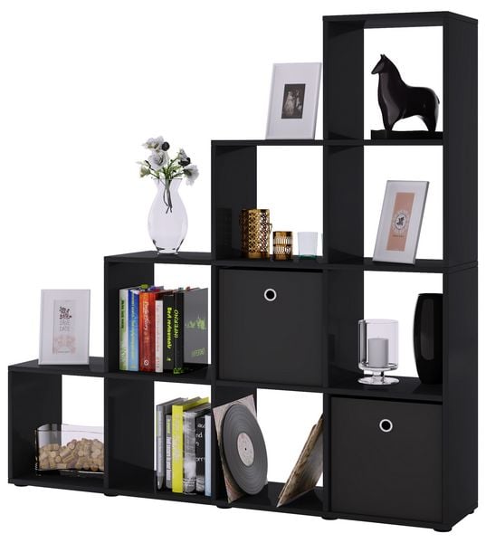 Produktbild: Holz Stand Treppenregal Regal 10 F&auml;cher Napoli