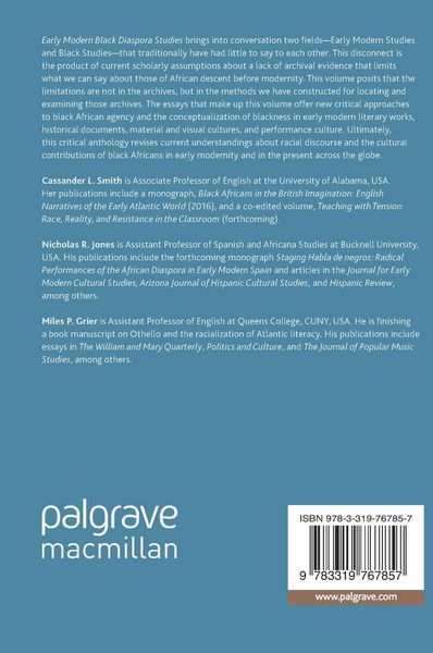 Produktbild: Early Modern Black Diaspora Studies