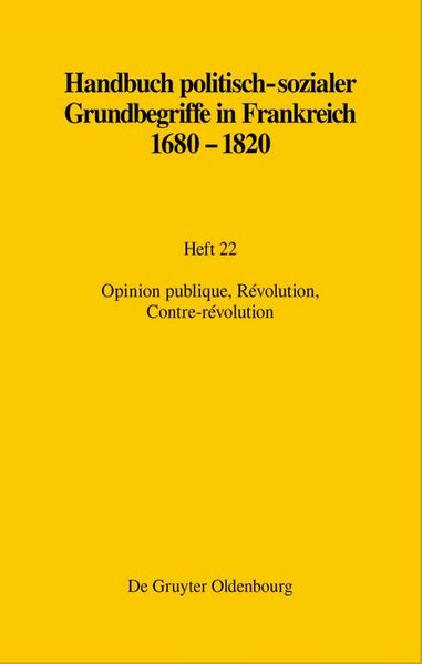 Produktbild: Opinion publique, R&eacute;volution, Contre-r&eacute;volution