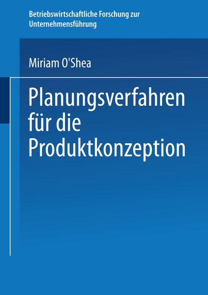 Produktbild: Planungsverfahren f&uuml;r die Produktkonzeption