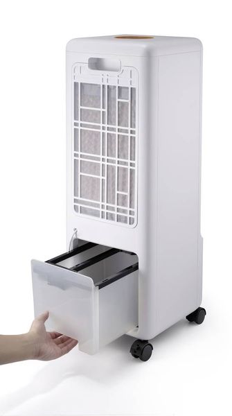 Produktbild: Sygonix Luftk&uuml;hler 50 W (L x B x H) 272 x 270 x 942 mm Wei&szlig; mit Fernbedienung, Oszillierend, Timer, LED-Display