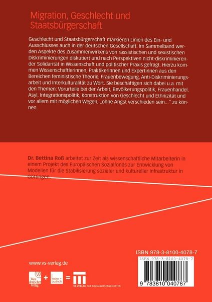 Produktbild: Migration, Geschlecht und Staatsb&uuml;rgerschaft