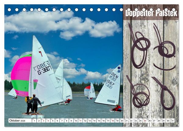 Produktbild: Schnittige Jollen - wichtige Knoten (Tischkalender 2026 DIN A5 quer), CALVENDO Monatskalender