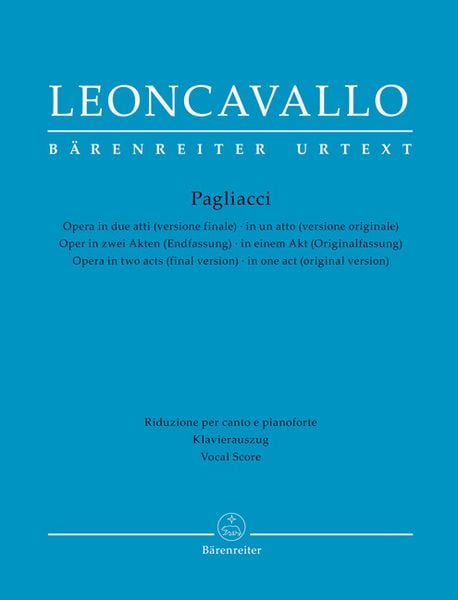Produktbild: Pagliacci -Oper in zwei Akten (Endfassung) / in einem Akt (Originalfassung)-