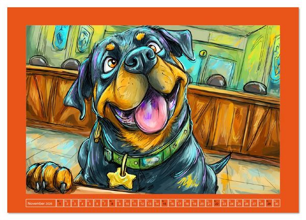 Produktbild: Rotti im Dienst. Hundeeinsatz mit Humor und Witz (Wandkalender 2026 DIN A4 quer), CALVENDO Monatskalender