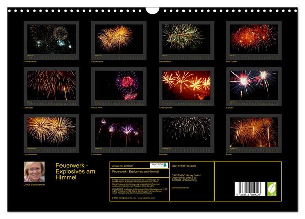 Produktbild: Feuerwerk - Explosives am Himmel (Wandkalender 2026 DIN A3 quer), CALVENDO Monatskalender