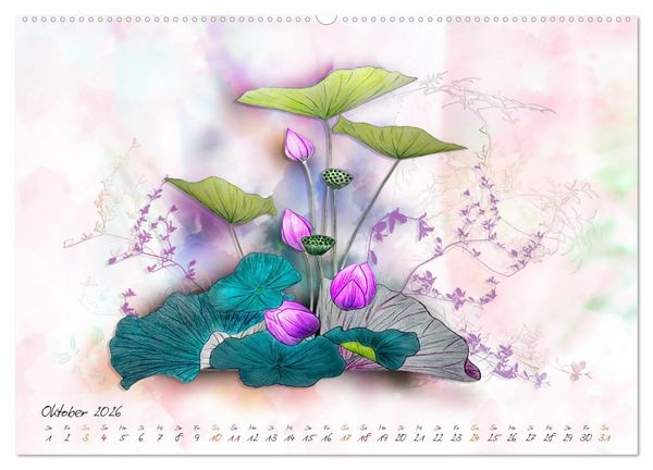 Produktbild: Lotus Bl&uuml;tenzauber (hochwertiger Premium Wandkalender 2026 DIN A2 quer), Kunstdruck in Hochglanz