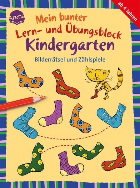 Produktbild: Mein bunter Lern- und &Uuml;bungsblock Kindergarten. Bilderr&auml;tsel und Z&auml;hlspiele