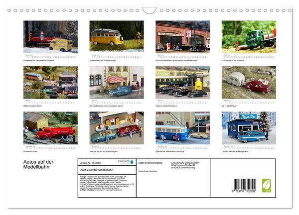 Produktbild: Autos auf der Modellbahn (Wandkalender 2026 DIN A3 quer), CALVENDO Monatskalender