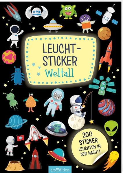 Leucht-Sticker – Weltall, Pappband von , arsedition