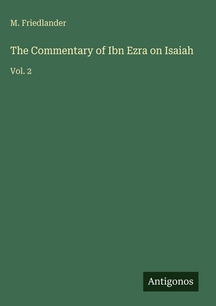 Produktbild: The Commentary of Ibn Ezra on Isaiah