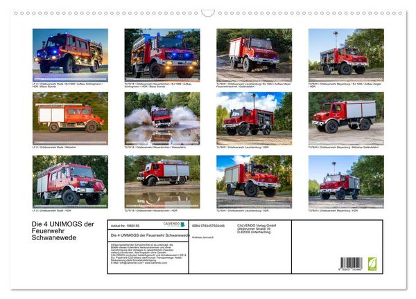 Produktbild: Die 4 UNIMOGS der Feuerwehr Schwanewede (Wandkalender 2026 DIN A2 quer), CALVENDO Monatskalender