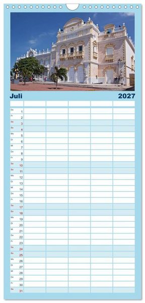 Produktbild: Familienplaner 2027 - Kolumbien Impressionen mit 5 Spalten (Wandkalender, 21 x 45 cm) CALVENDO