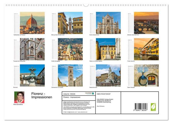 Produktbild: Florenz - Impressionen (hochwertiger Premium Wandkalender 2026 DIN A2 quer), Kunstdruck in Hochglanz