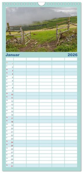 Produktbild: Familienplaner 2026 - Exmoor National Park mit 5 Spalten (Wandkalender, 21 x 45 cm) CALVENDO
