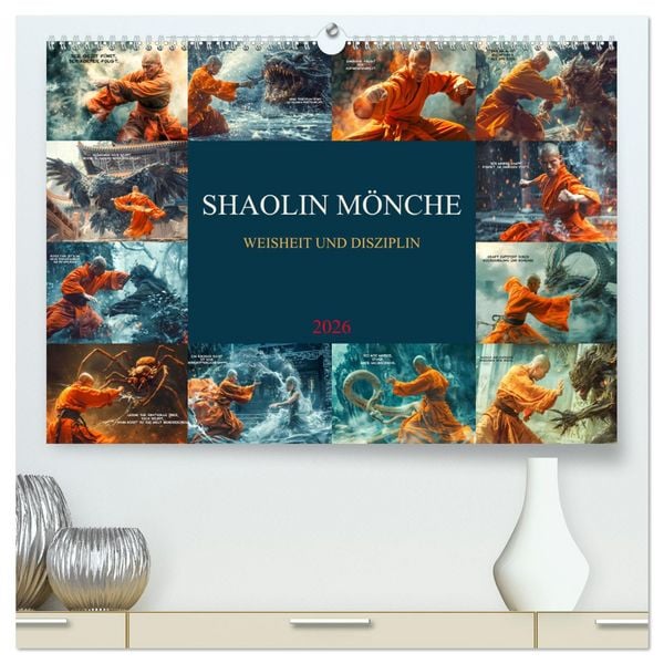 Produktbild: Shaolin M&ouml;nche - Weisheit und Disziplin (hochwertiger Premium Wandkalender 2026 DIN A2 quer), Kunstdruck in Hochglanz