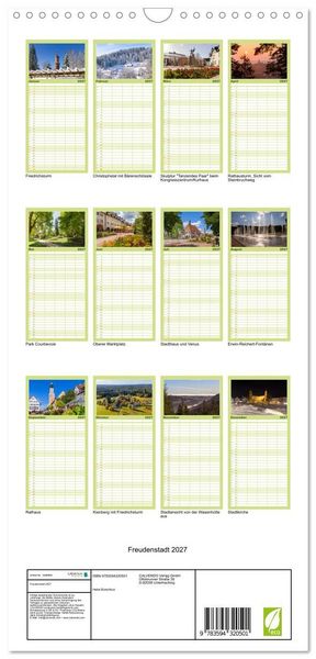 Produktbild: Familienplaner 2027 - Freudenstadt 2027 mit 5 Spalten (Wandkalender, 21 x 45 cm) CALVENDO