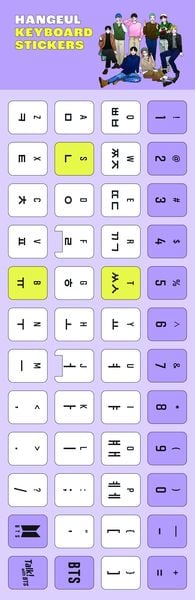 Produktbild: Talk! With BTS (Global edition) | 2-Book Set (without Motipen) | Korean Learning for Basic Learners | Korean Keyboard Stickers
