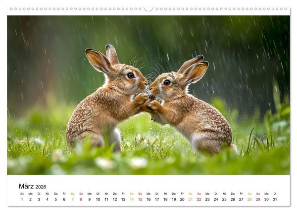 Produktbild: Wilde Tierwelt im Wald (hochwertiger Premium Wandkalender 2026 DIN A2 quer), Kunstdruck in Hochglanz