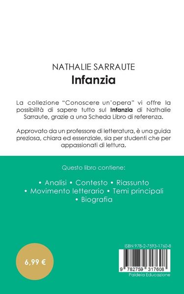 Produktbild: Scheda libro Infanzia di Nathalie Sarraute (analisi letteraria di riferimento e riassunto completo)