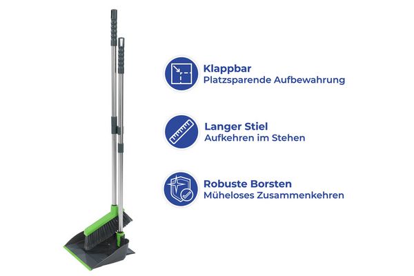 Produktbild: Kehrgarnitur, klappbare Kehricht Garnitur mit Clip-Halterung