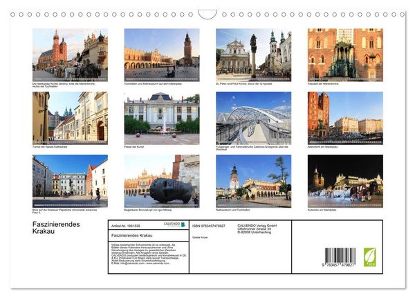 Produktbild: Faszinierendes Krakau (Wandkalender 2026 DIN A3 quer), CALVENDO Monatskalender