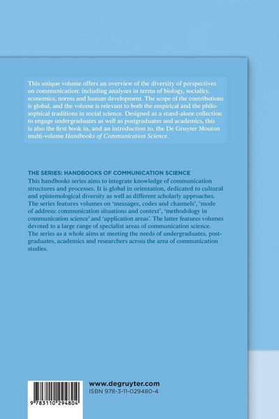 Produktbild: Theories and Models of Communication