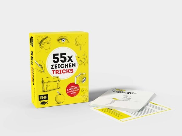 Produktbild: 55 x Zeichentricks: Dein Kartenset zum Zeichnen lernen