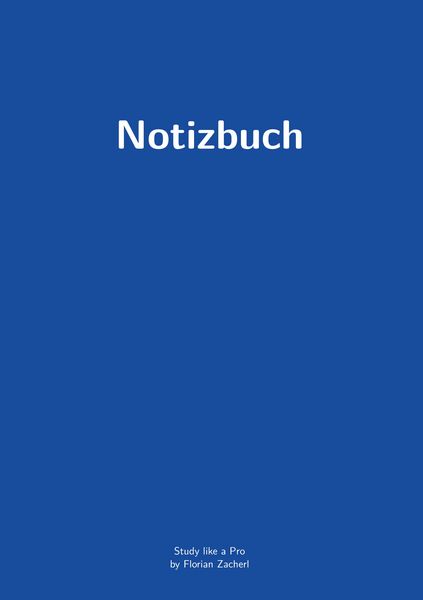 Pro-Notizbuch (blau), Taschenbuch von Florian Zacherl, BoD – Books on Demand, 9783756241255