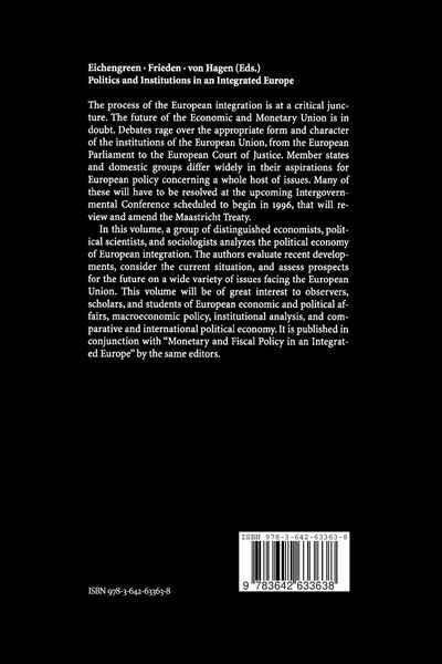 Produktbild: Politics and Institutions in an Integrated Europe
