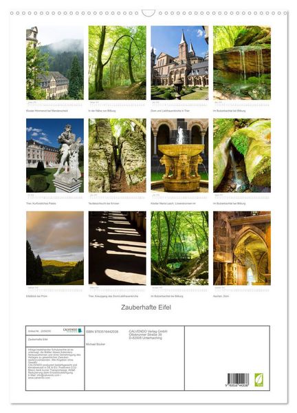Produktbild: Zauberhafte Eifel (Wandkalender 2026 DIN A2 hoch), CALVENDO Monatskalender