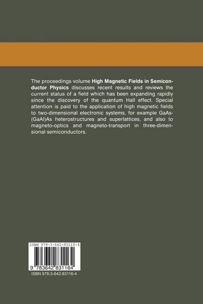 Produktbild: High Magnetic Fields in Semiconductor Physics