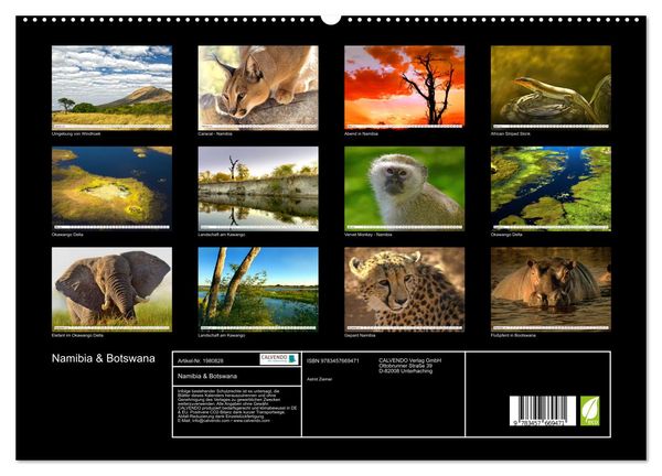 Produktbild: Namibia & Botswana (hochwertiger Premium Wandkalender 2026 DIN A2 quer), Kunstdruck in Hochglanz