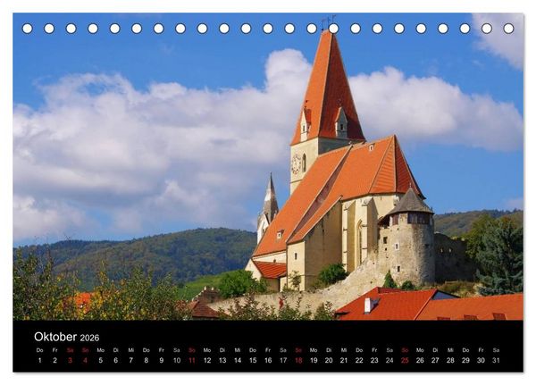Produktbild: Die Wachau - Bezaubernde Orte an der Donau (Tischkalender 2026 DIN A5 quer), CALVENDO Monatskalender