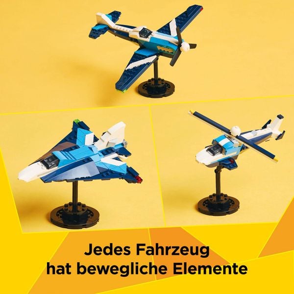 LEGO Creator 3in1 Flieger: Rennflugzeug - Jet oder Hubschrauber 31160