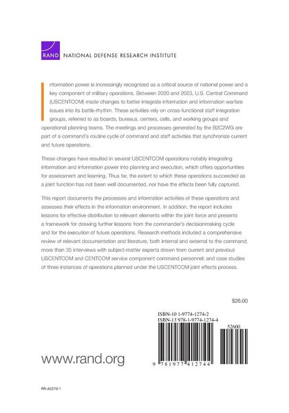 Produktbild: Organizing for Information Warfare at the Geographic Combatant Commands