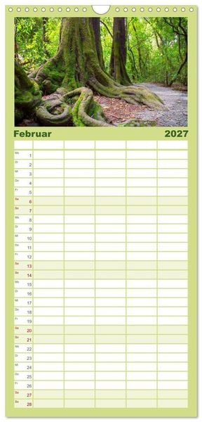 Produktbild: Familienplaner 2027 - Traumhafte Wege - Unterwegs auf Neuseelands S&uuml;dinsel mit 5 Spalten (Wandkalender, 21 x 45 cm) CALVENDO
